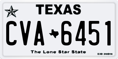 TX license plate CVA6451