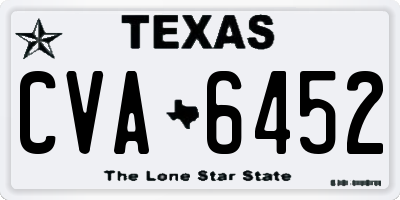 TX license plate CVA6452
