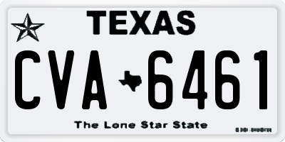 TX license plate CVA6461