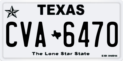 TX license plate CVA6470