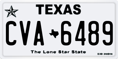 TX license plate CVA6489