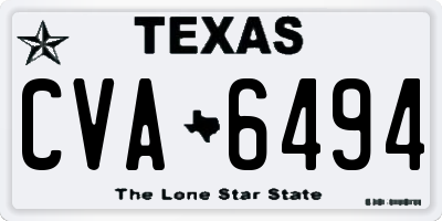 TX license plate CVA6494