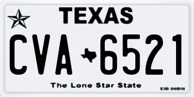 TX license plate CVA6521