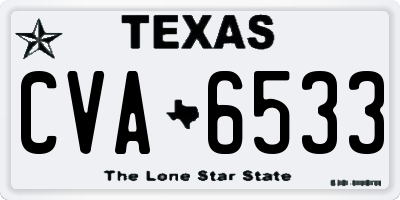 TX license plate CVA6533