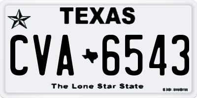 TX license plate CVA6543