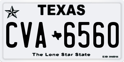 TX license plate CVA6560