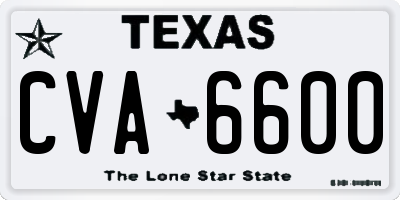 TX license plate CVA6600