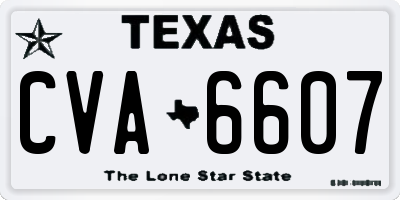 TX license plate CVA6607