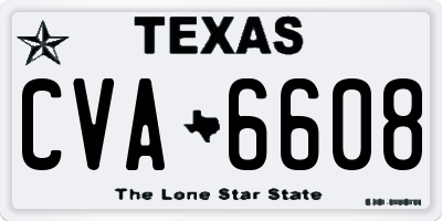 TX license plate CVA6608