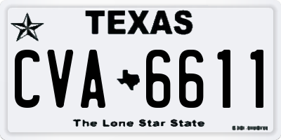 TX license plate CVA6611