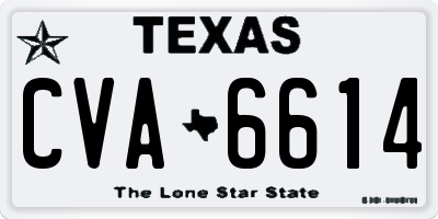 TX license plate CVA6614