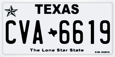 TX license plate CVA6619
