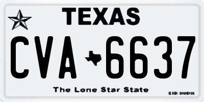 TX license plate CVA6637