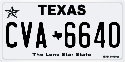 TX license plate CVA6640