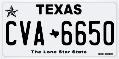 TX license plate CVA6650