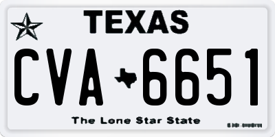TX license plate CVA6651