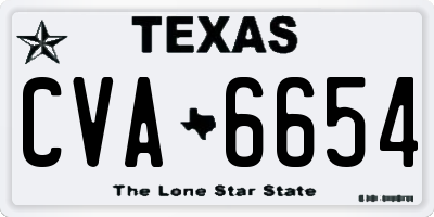 TX license plate CVA6654
