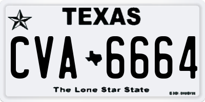 TX license plate CVA6664