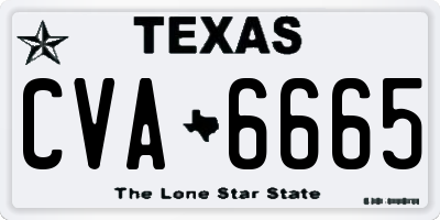 TX license plate CVA6665