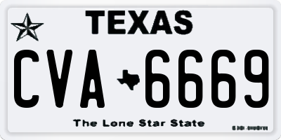 TX license plate CVA6669
