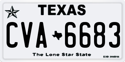 TX license plate CVA6683