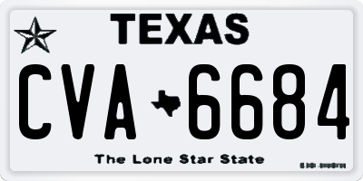 TX license plate CVA6684