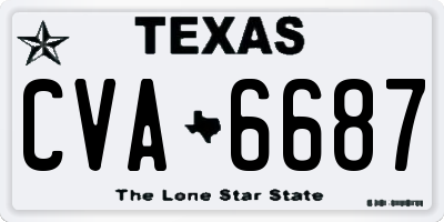 TX license plate CVA6687