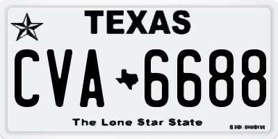 TX license plate CVA6688