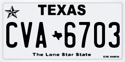TX license plate CVA6703