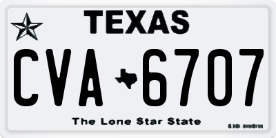 TX license plate CVA6707