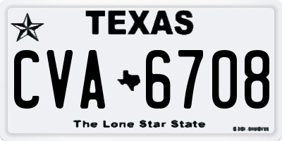 TX license plate CVA6708