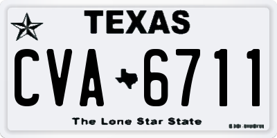 TX license plate CVA6711