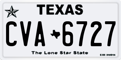 TX license plate CVA6727