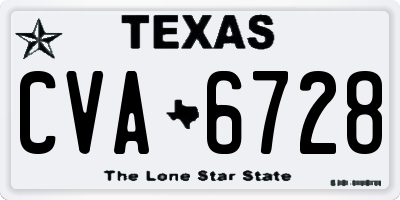 TX license plate CVA6728