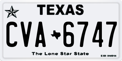 TX license plate CVA6747