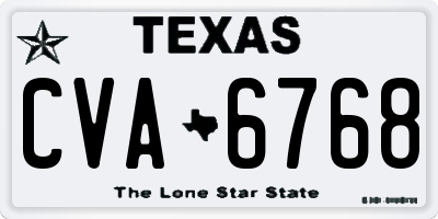 TX license plate CVA6768