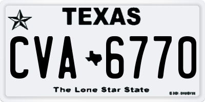 TX license plate CVA6770