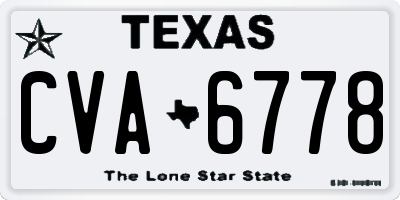 TX license plate CVA6778