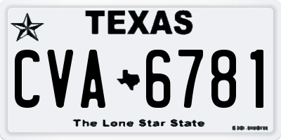 TX license plate CVA6781