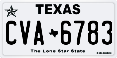 TX license plate CVA6783
