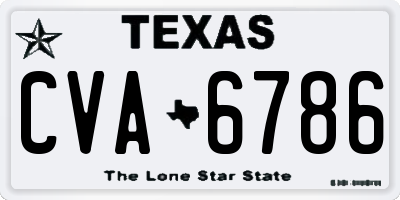 TX license plate CVA6786