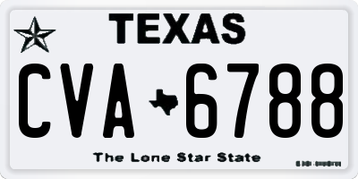 TX license plate CVA6788