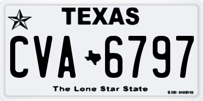 TX license plate CVA6797