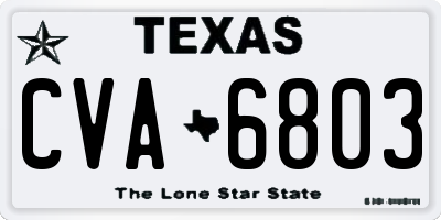 TX license plate CVA6803