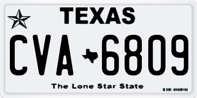 TX license plate CVA6809
