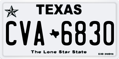 TX license plate CVA6830