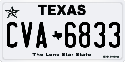 TX license plate CVA6833