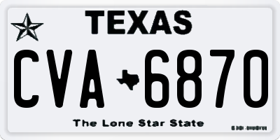 TX license plate CVA6870