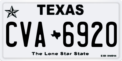 TX license plate CVA6920