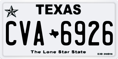 TX license plate CVA6926